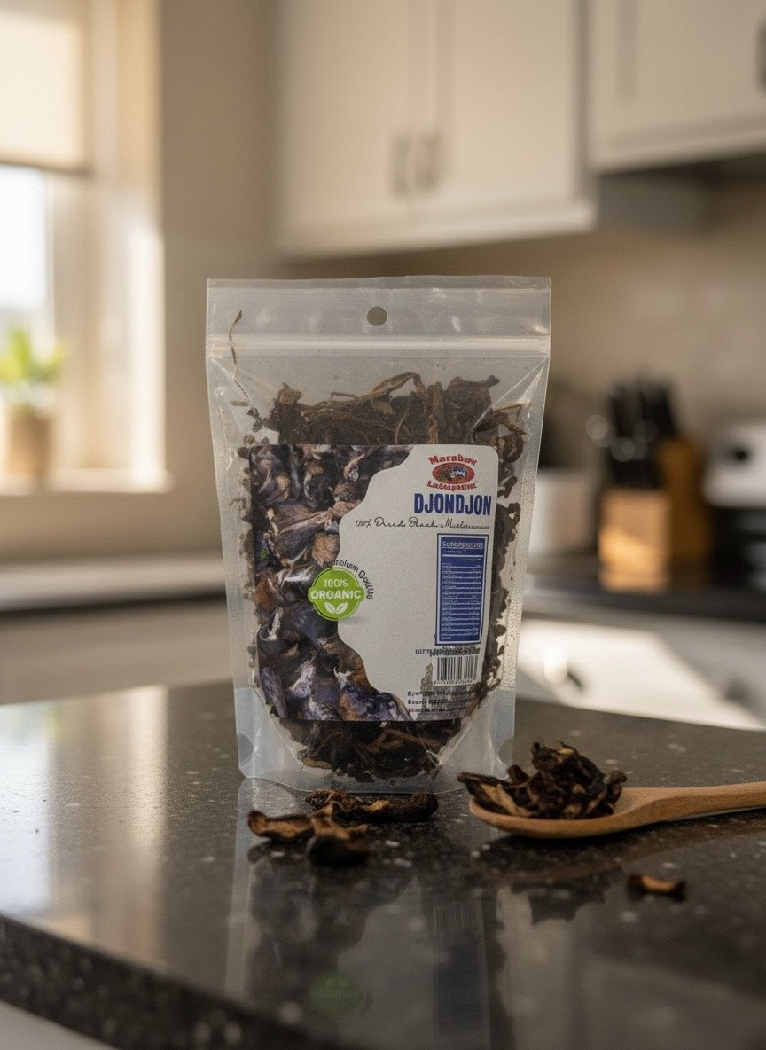 MARABOULAKAYANM Premium Dried Haitian Mushrooms - 325GRAMS ORGANIC DJONDJON | Sun-Dried, Flavorful, Perfect for Rice, Sauces & Stews ( MARMITE )