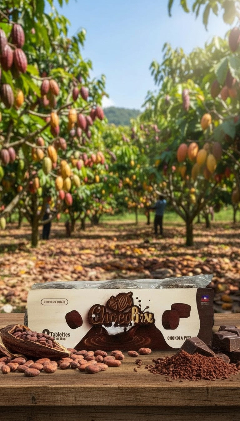 Chocolux Chocolate  Tablet, 3 Count, 180g, Direct From Haiti (48 pack )